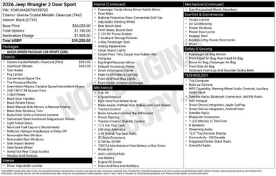 2026 Jeep Wrangler WRANGLER 2-DOOR SPORT