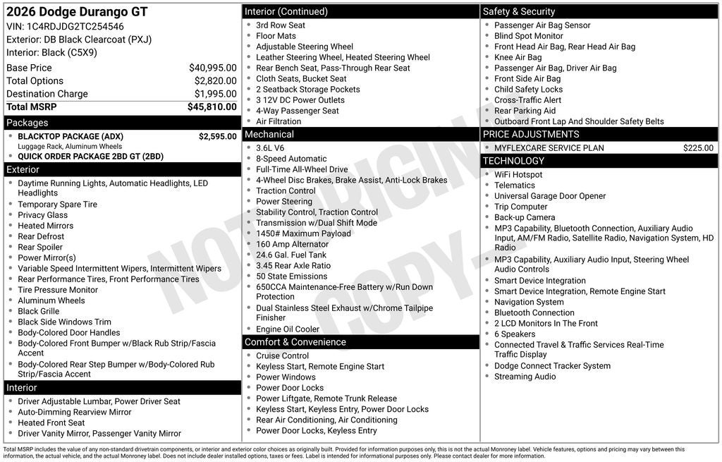 2026 Dodge Durango DURANGO GT AWD