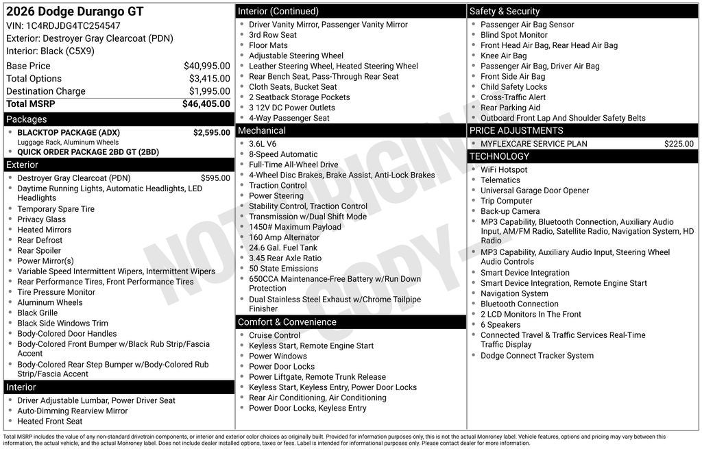 2026 Dodge Durango DURANGO GT AWD