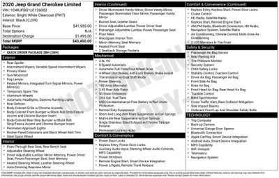 2020 Jeep Grand Cherokee Limited 4X4