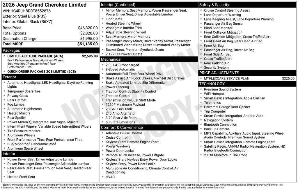 2026 Jeep Grand Cherokee GRAND CHEROKEE LIMITED 4X4