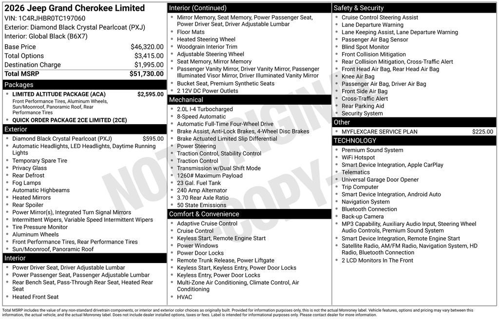 2026 Jeep Grand Cherokee GRAND CHEROKEE LIMITED 4X4