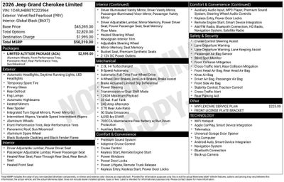 2026 Jeep Grand Cherokee GRAND CHEROKEE LIMITED 4X4