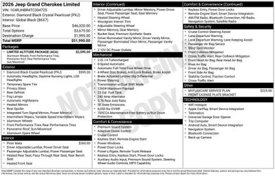 2026 Jeep Grand Cherokee GRAND CHEROKEE LIMITED 4X4