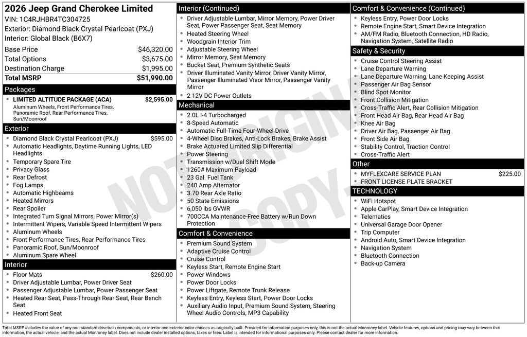 2026 Jeep Grand Cherokee GRAND CHEROKEE LIMITED 4X4
