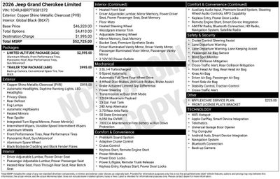 2026 Jeep Grand Cherokee GRAND CHEROKEE LIMITED 4X4