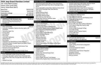 2026 Jeep Grand Cherokee GRAND CHEROKEE LIMITED 4X4