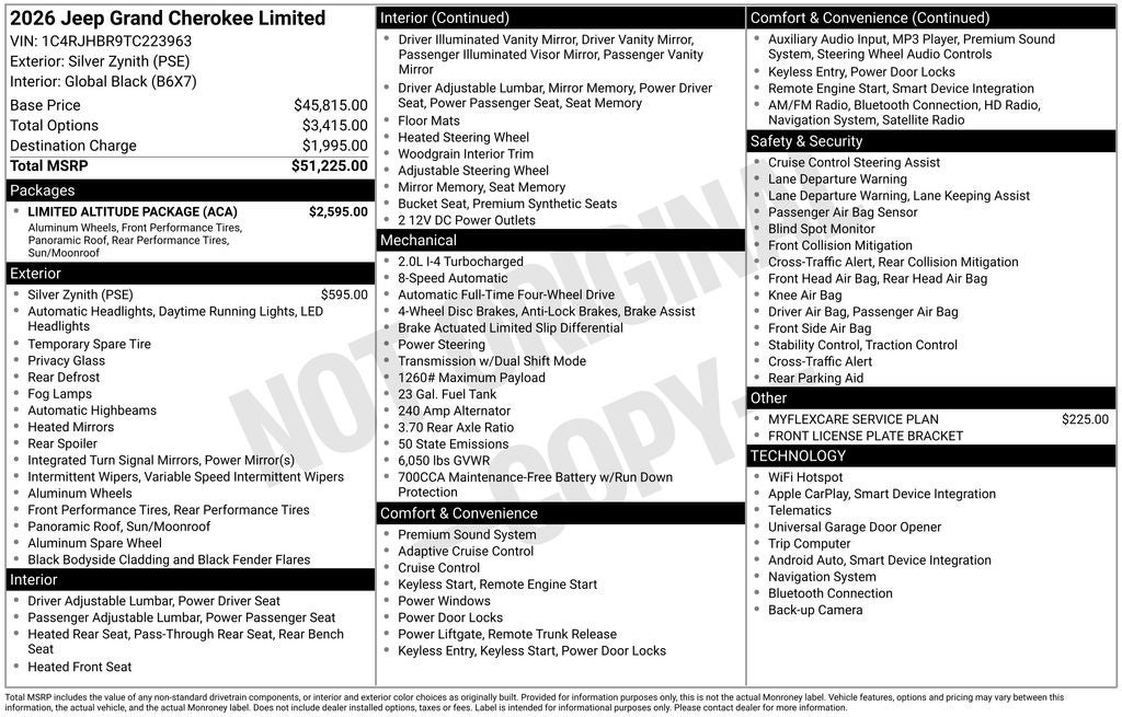 2026 Jeep Grand Cherokee GRAND CHEROKEE LIMITED 4X4