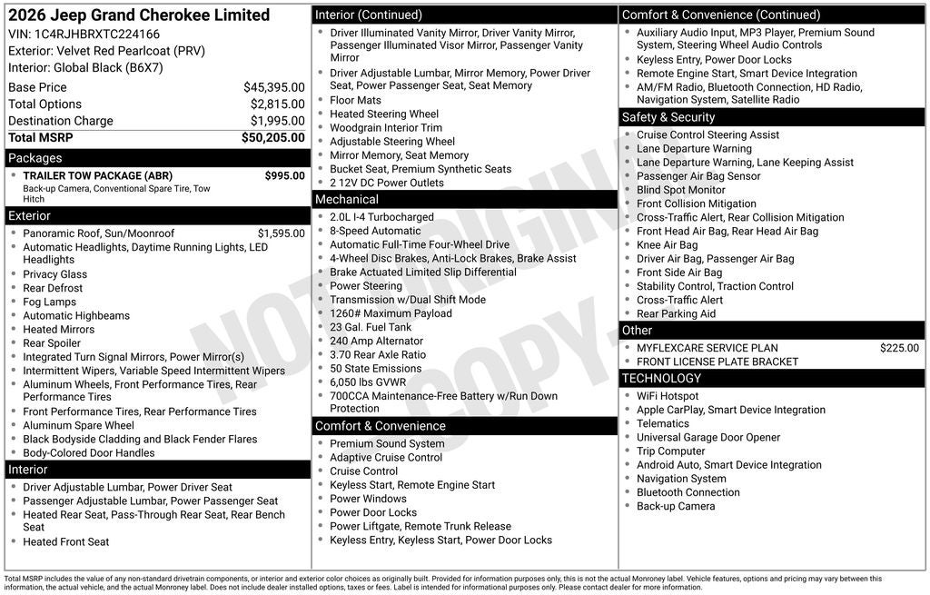 2026 Jeep Grand Cherokee GRAND CHEROKEE LIMITED 4X4