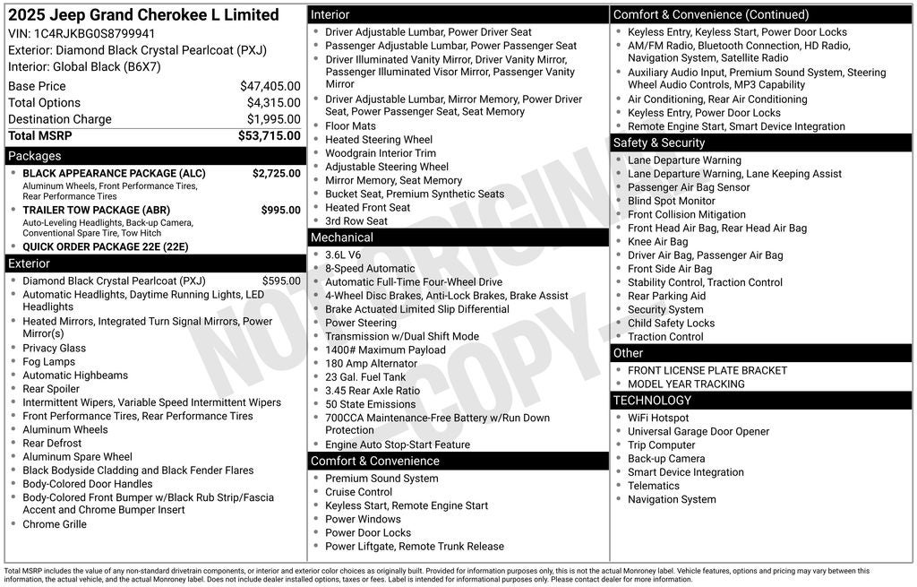 2025 Jeep Grand Cherokee GRAND CHEROKEE L LIMITED 4X4