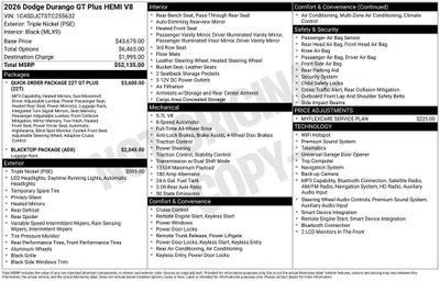 2026 Dodge Durango DURANGO GT PLUS AWD HEMI V8