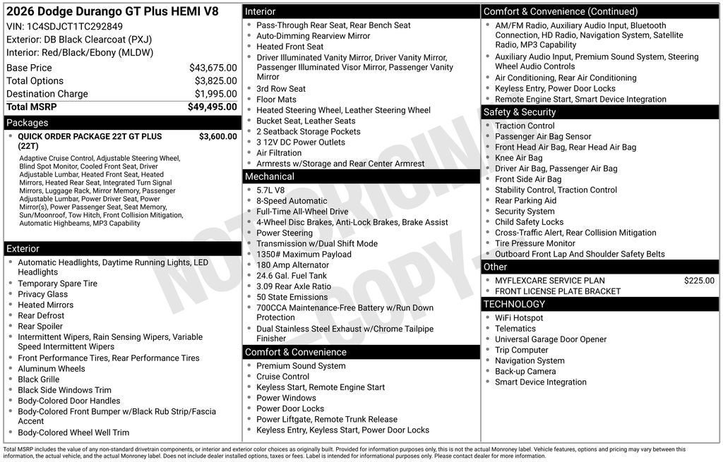 2026 Dodge Durango DURANGO GT PLUS AWD HEMI V8
