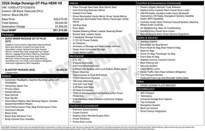 2026 Dodge Durango DURANGO GT PLUS AWD HEMI V8
