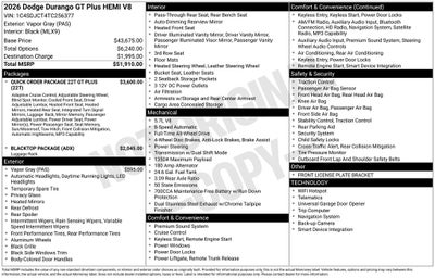 2026 Dodge Durango DURANGO GT PLUS AWD HEMI V8