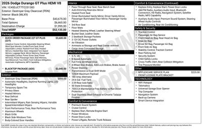 2026 Dodge Durango DURANGO GT PLUS AWD HEMI V8
