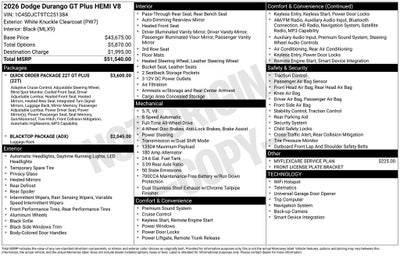 2026 Dodge Durango DURANGO GT PLUS AWD HEMI V8