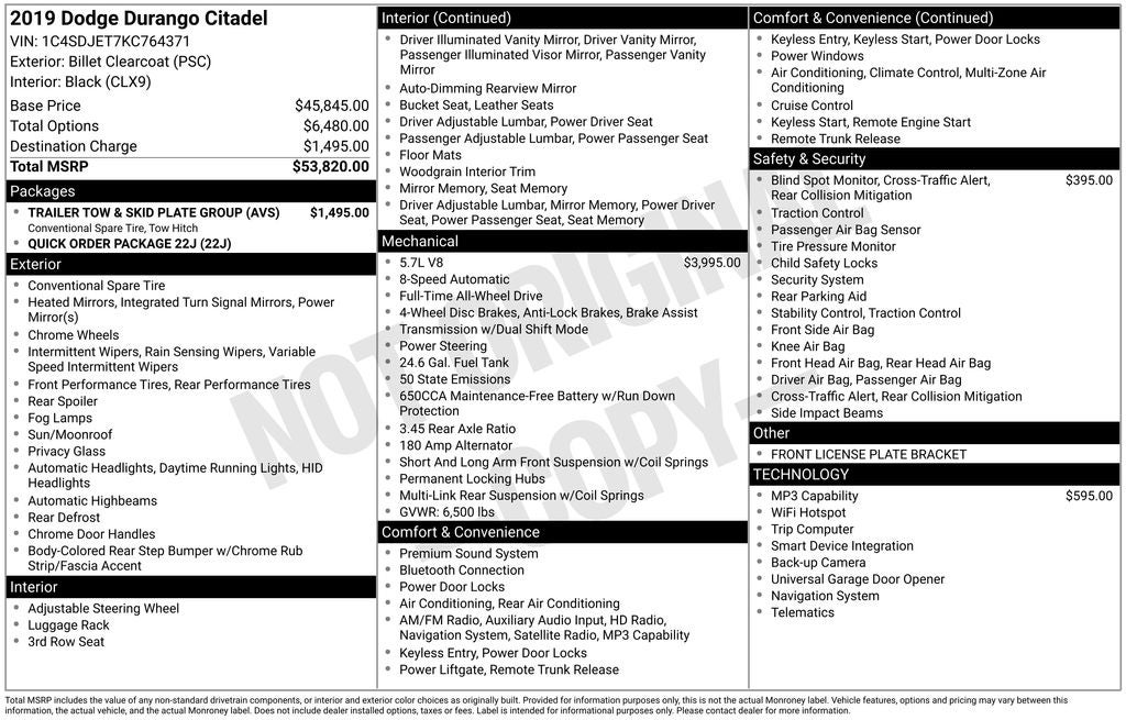 2019 Dodge Durango Citadel