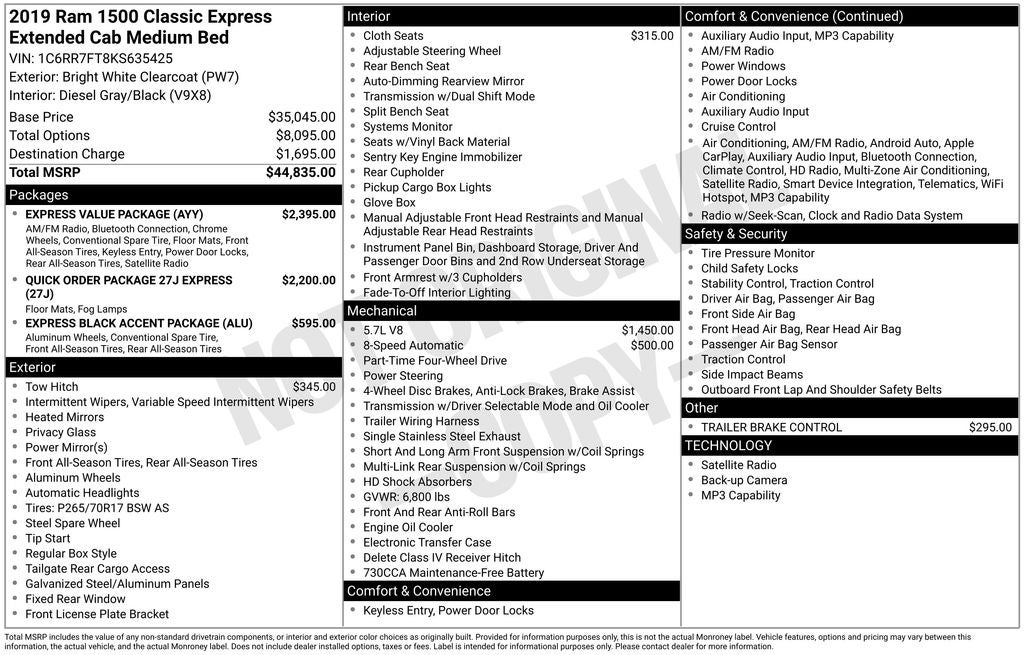 2019 RAM 1500 Classic Express