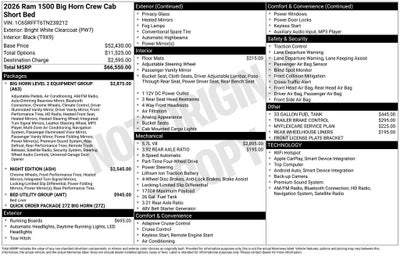 2026 RAM Ram 1500 RAM 1500 BIG HORN CREW CAB 4X4 5'7' BOX