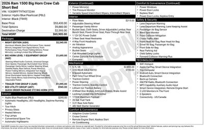 2026 RAM Ram 1500 RAM 1500 BIG HORN CREW CAB 4X4 5'7' BOX