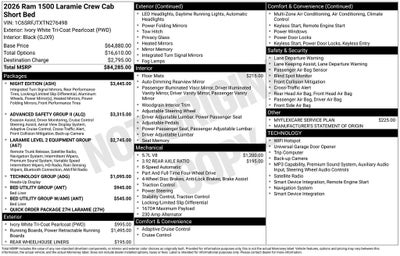 2026 RAM Ram 1500 RAM 1500 LARAMIE CREW CAB 4X4 5'7' BOX