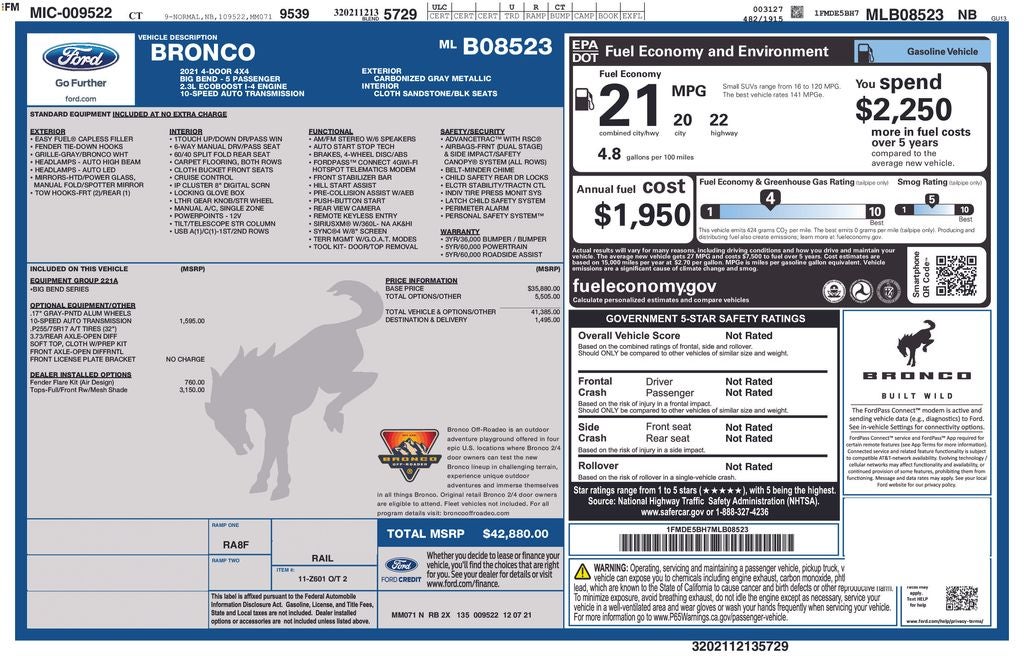 2021 Ford Bronco Big Bend