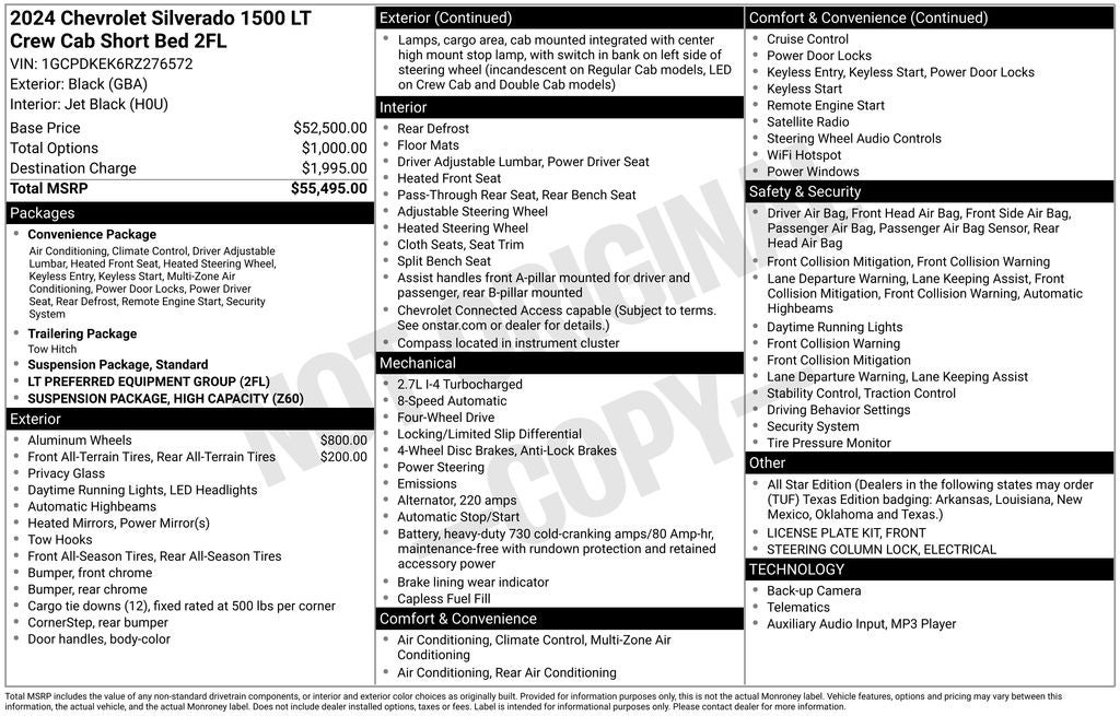 2024 Chevrolet Silverado 1500 4WD Crew Cab Short Bed LT with 2FL