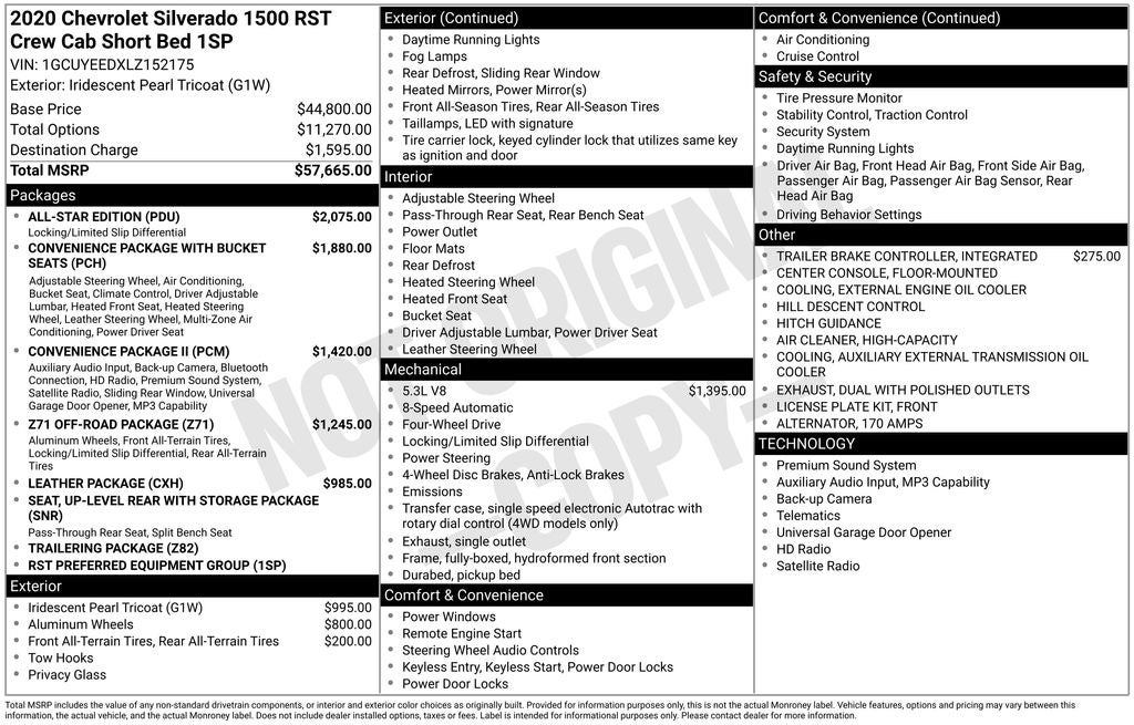 2020 Chevrolet Silverado 1500 4WD Crew Cab Short Bed RST