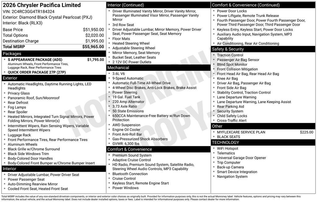 2026 Chrysler Pacifica PACIFICA LIMITED AWD