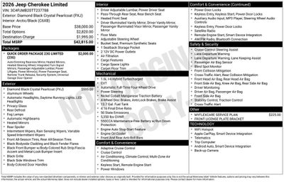 2026 Jeep Cherokee CHEROKEE LIMITED 4X4