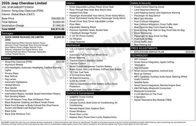 2026 Jeep Cherokee CHEROKEE LIMITED 4X4