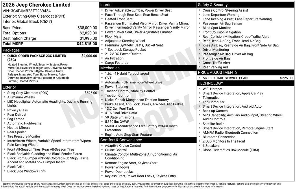 2026 Jeep Cherokee CHEROKEE LIMITED 4X4