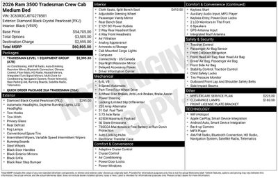 2026 RAM Ram 3500 RAM 3500 TRADESMAN CREW CAB 4X4 6'4' BOX