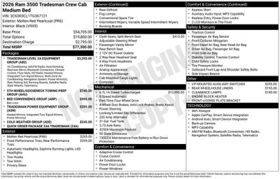 2026 RAM Ram 3500 RAM 3500 TRADESMAN CREW CAB 4X4 6'4' BOX