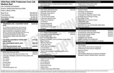 2026 RAM Ram 2500 RAM 2500 TRADESMAN CREW CAB 4X4 6'4' BOX