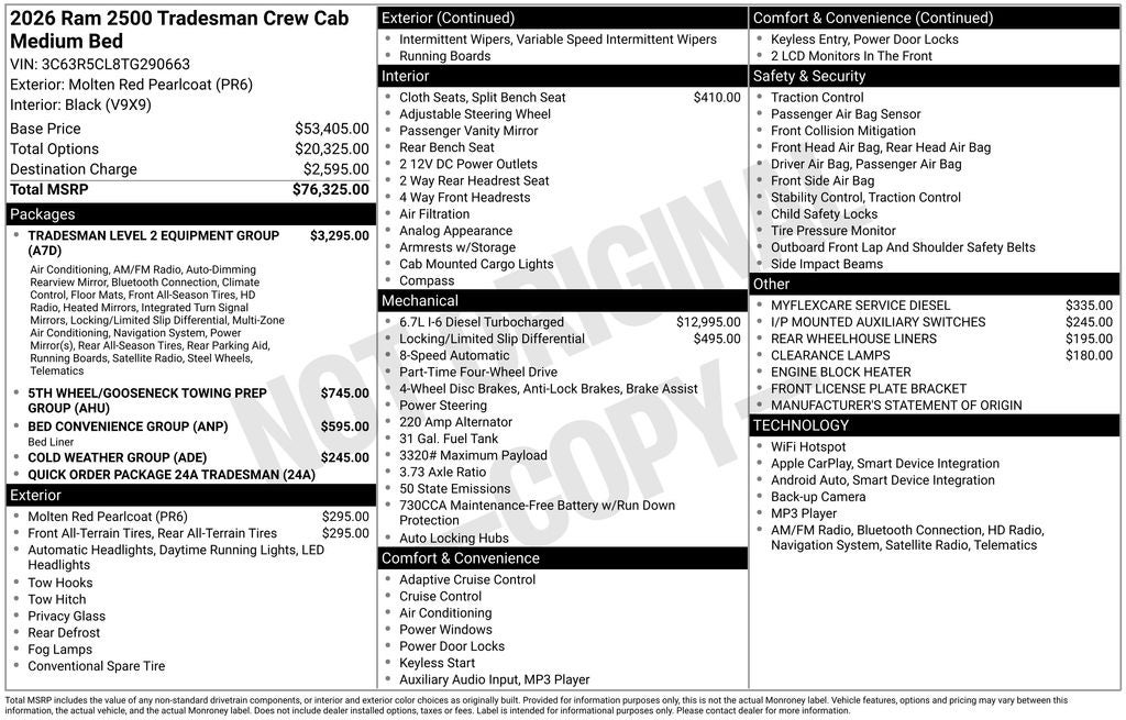 2026 RAM Ram 2500 RAM 2500 TRADESMAN CREW CAB 4X4 6'4' BOX