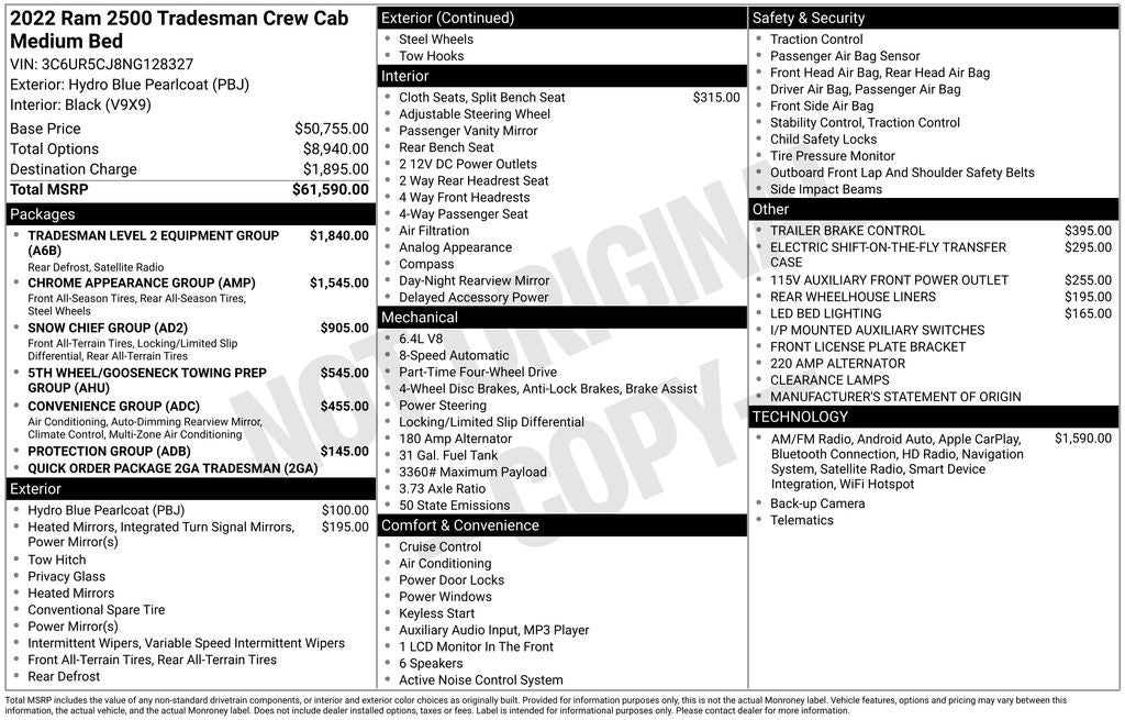 2022 RAM 2500 Tradesman