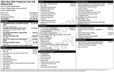 2021 RAM 2500 Tradesman