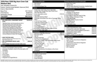 2026 RAM Ram 2500 RAM 2500 BIG HORN CREW CAB 4X4 6'4' BOX