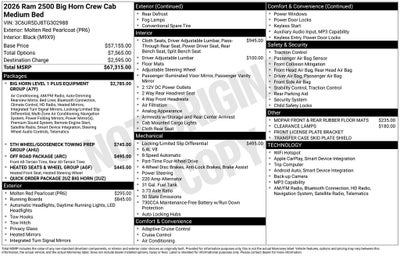 2026 RAM Ram 2500 RAM 2500 BIG HORN CREW CAB 4X4 6'4' BOX