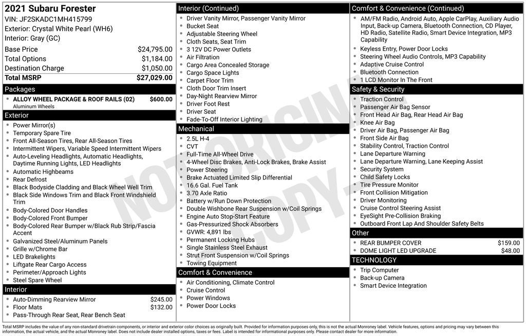 2021 Subaru Forester Base