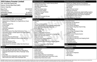 2025 Subaru Forester Limited
